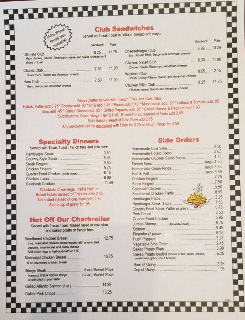 Lil Rebel Family Restaurant Menu 2